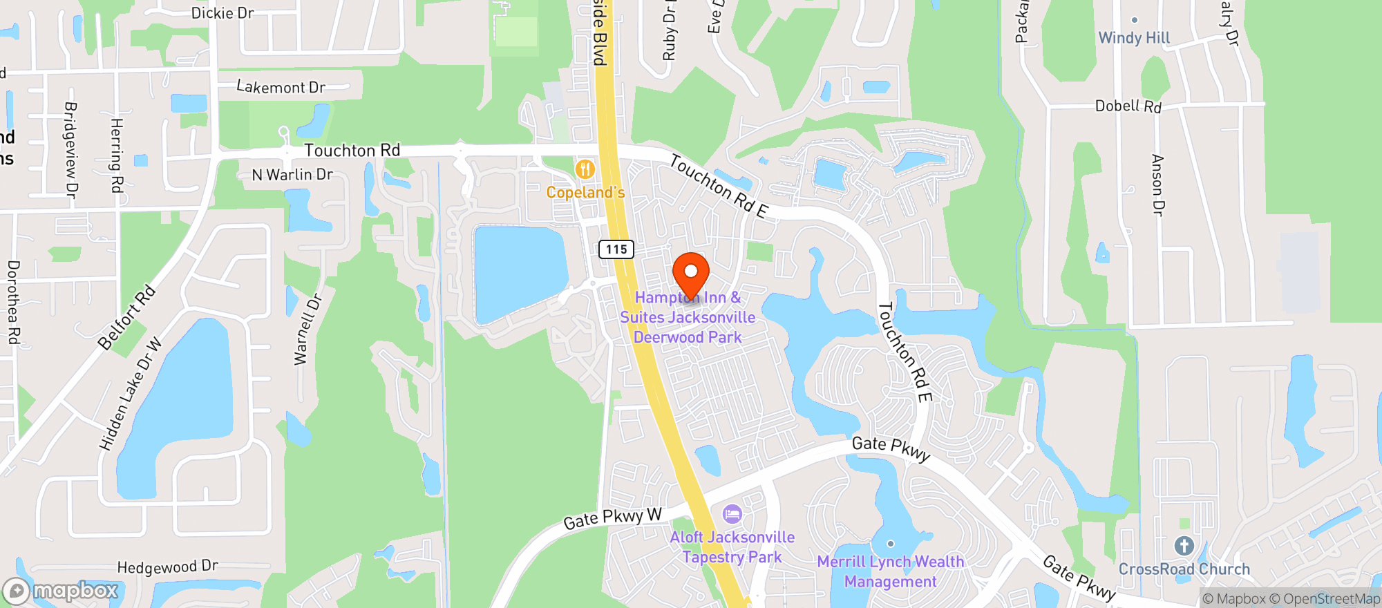 Map showing Millers Ale House