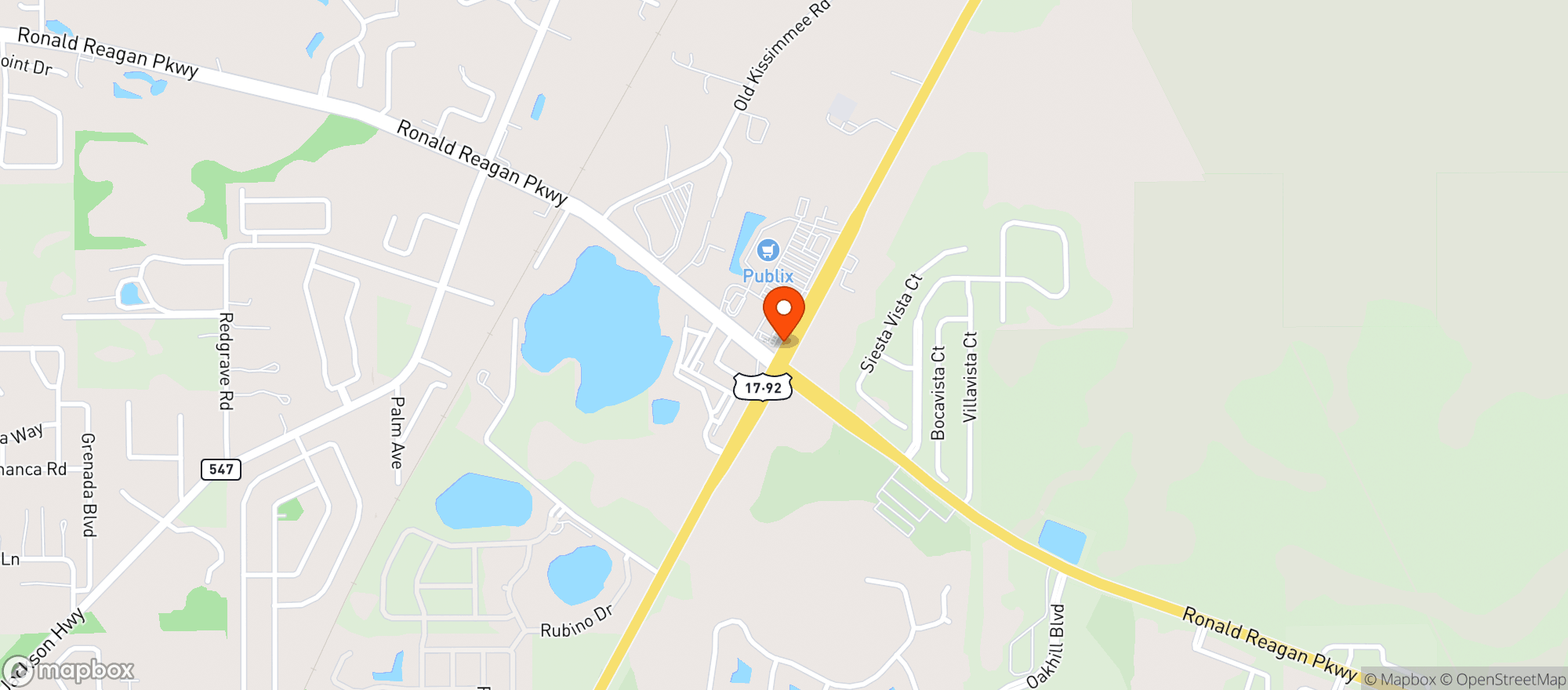 Map showing Publix Super Market