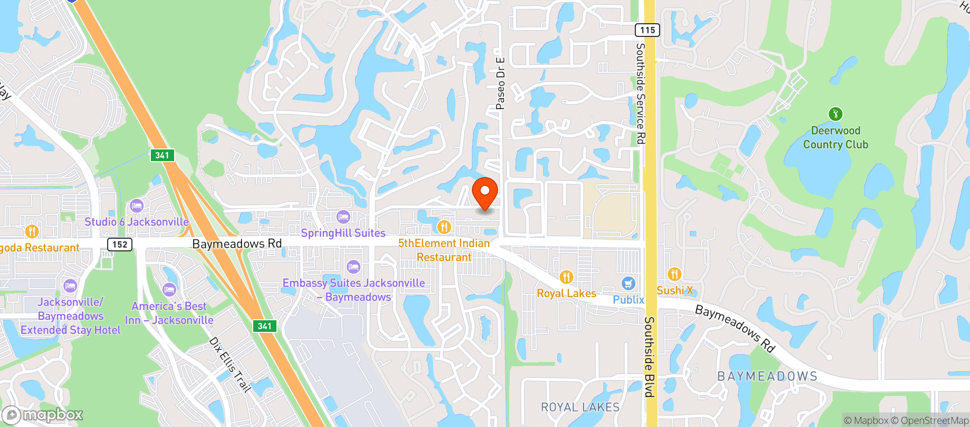 Map showing Tj Smoke Shop