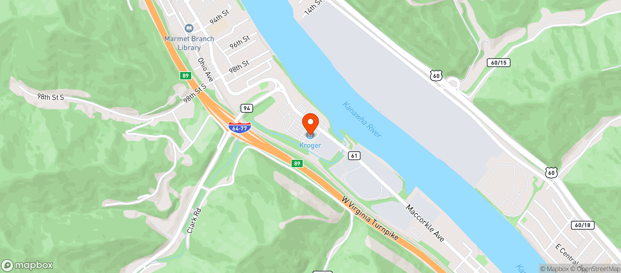 Map showing Kroger