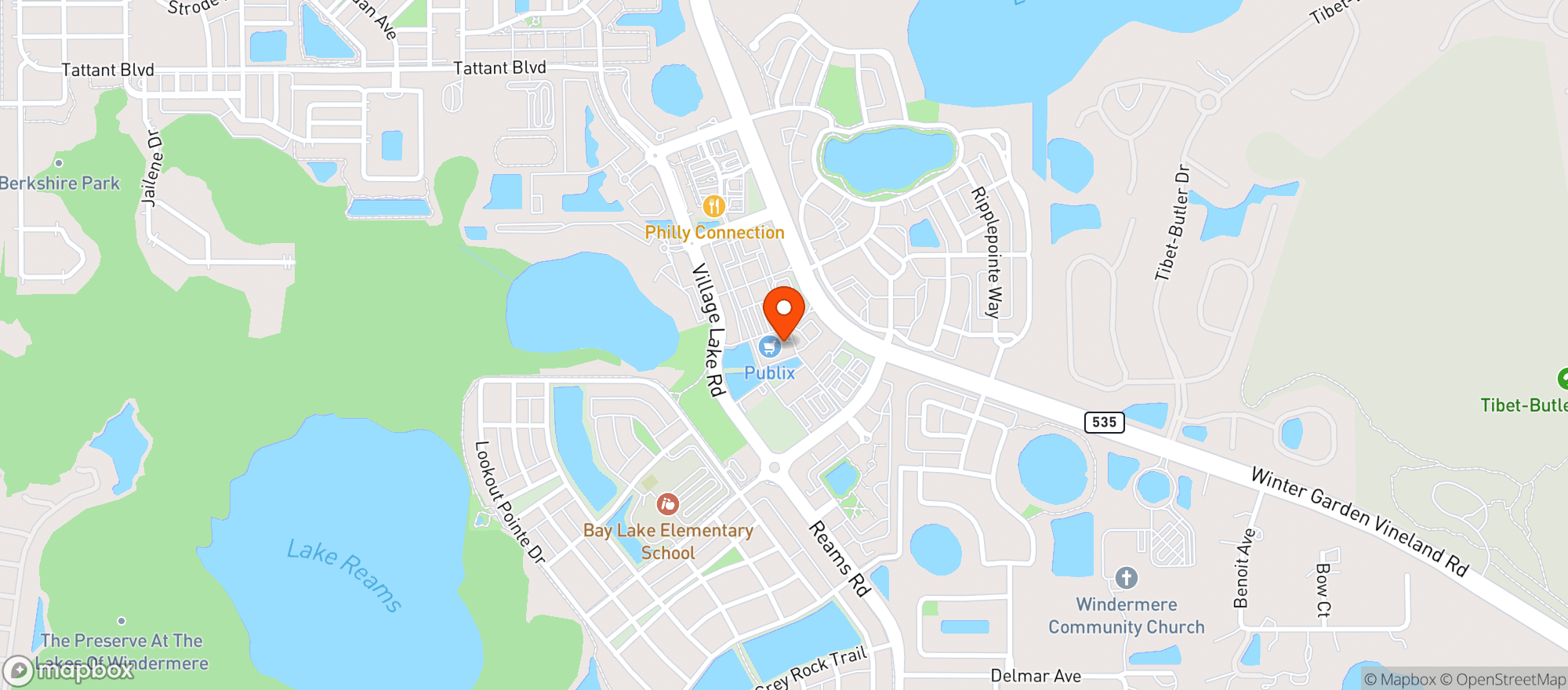 Map showing Publix Super Market #1396