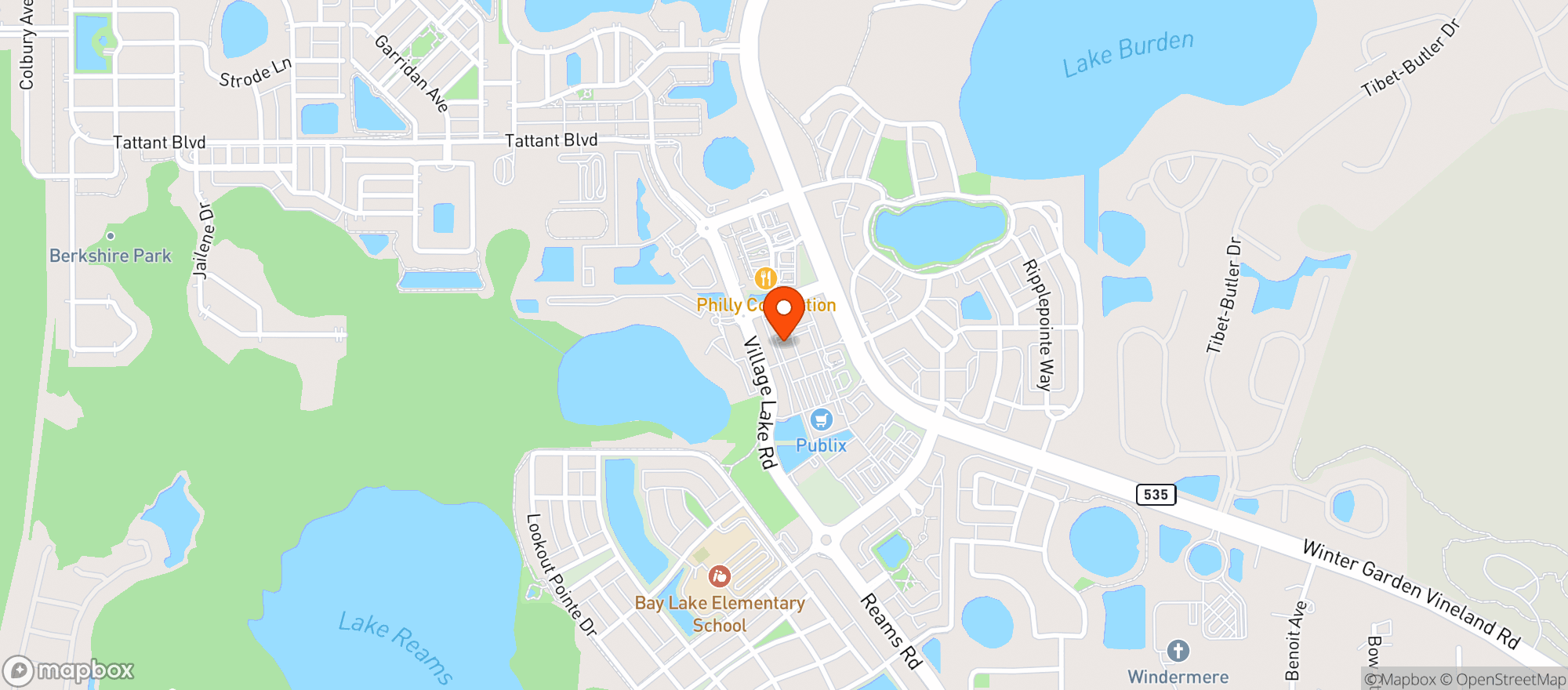 Map showing Jumbo Asian Diner (close