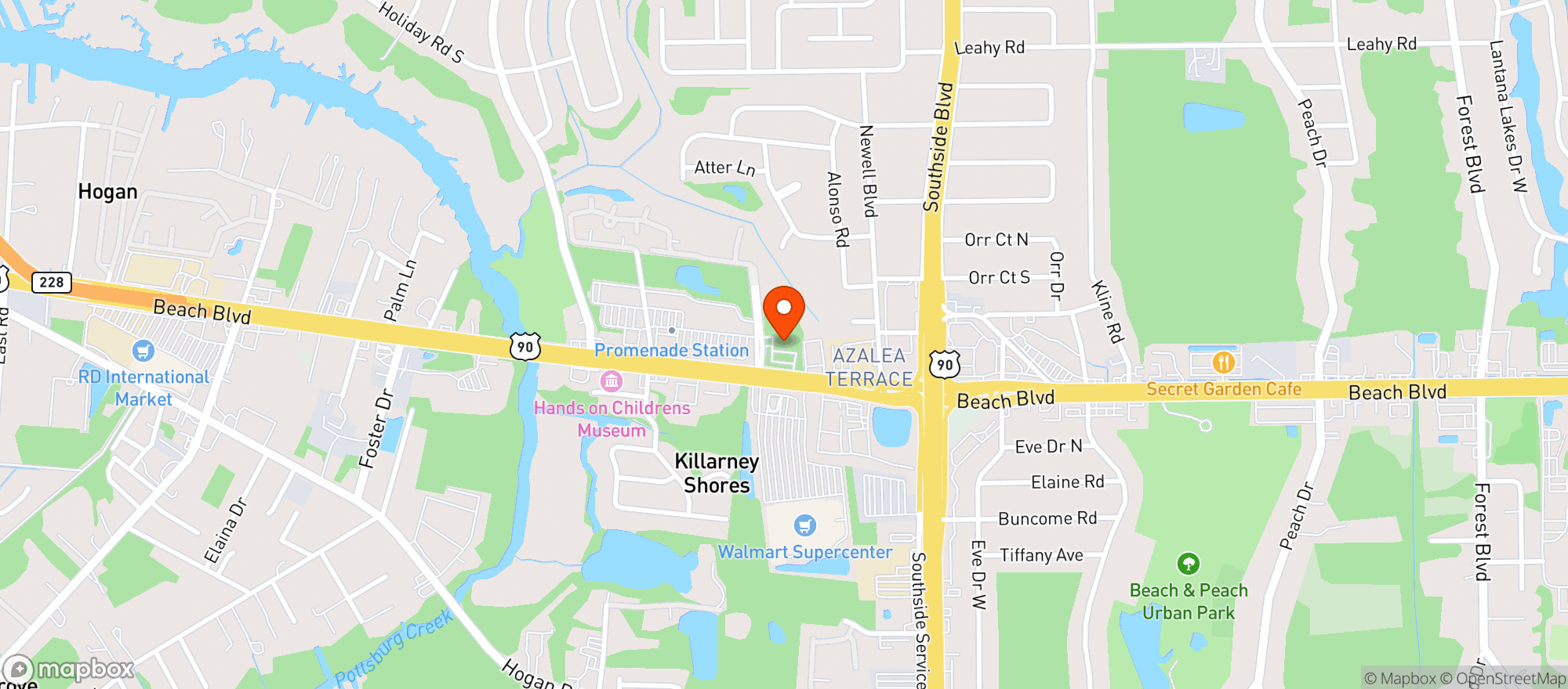 Map showing Circle K Store #9833