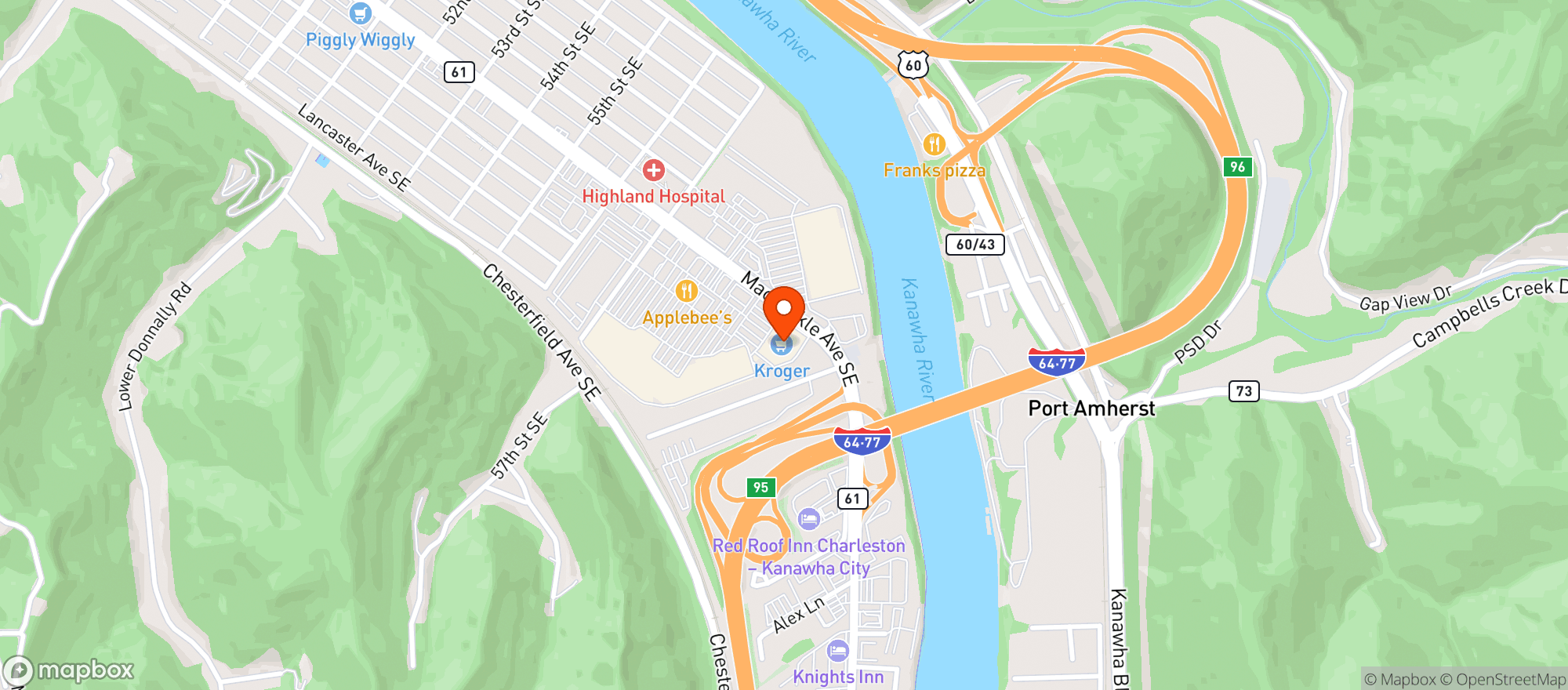 Map showing Kroger