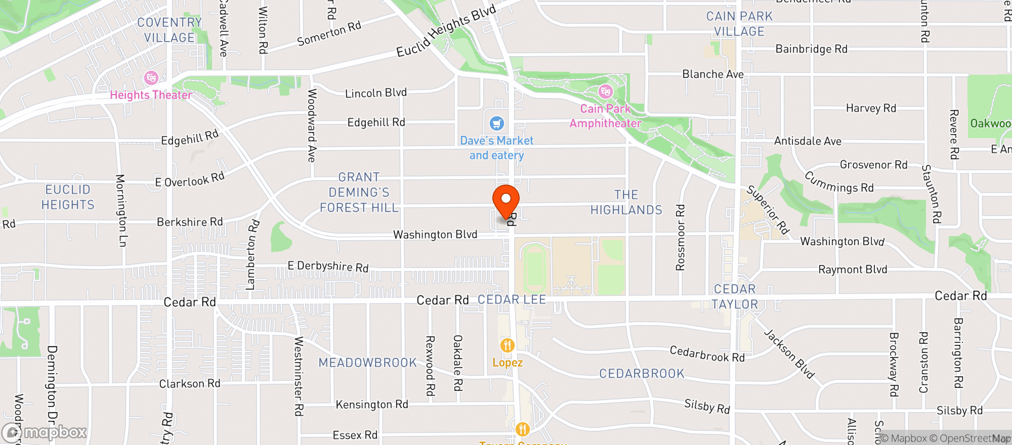Map showing Bottlehouse Brewery - Cleveland Hts