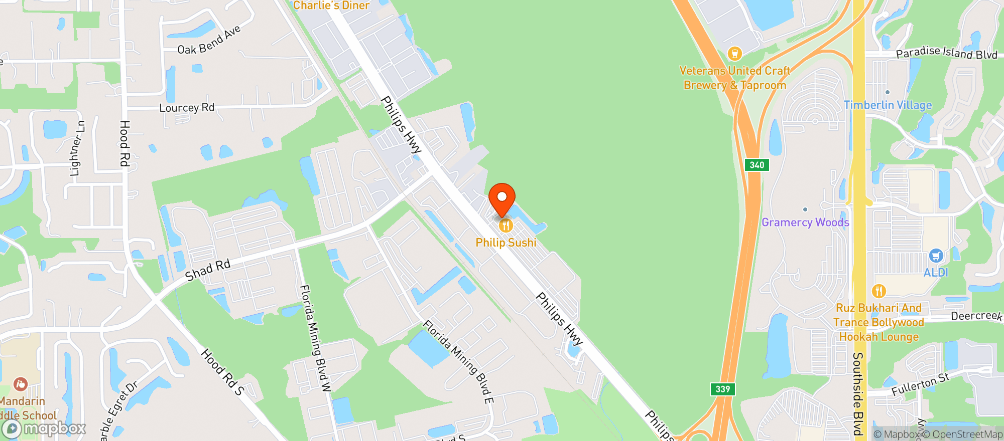 Map showing SmokeBucks 9475 Philips Hwy