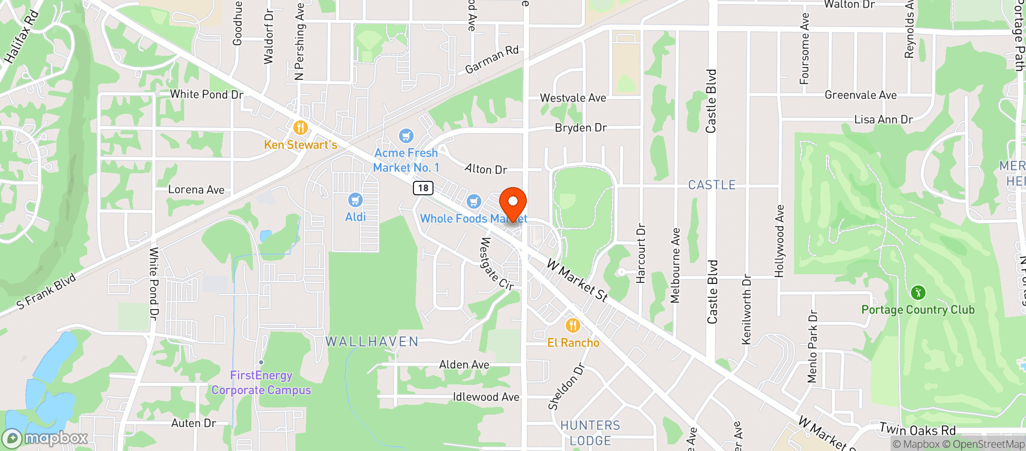 Map showing Mapco 350984 Akron