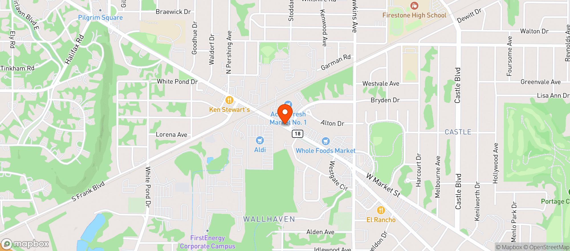 Map showing Acme Fresh Market