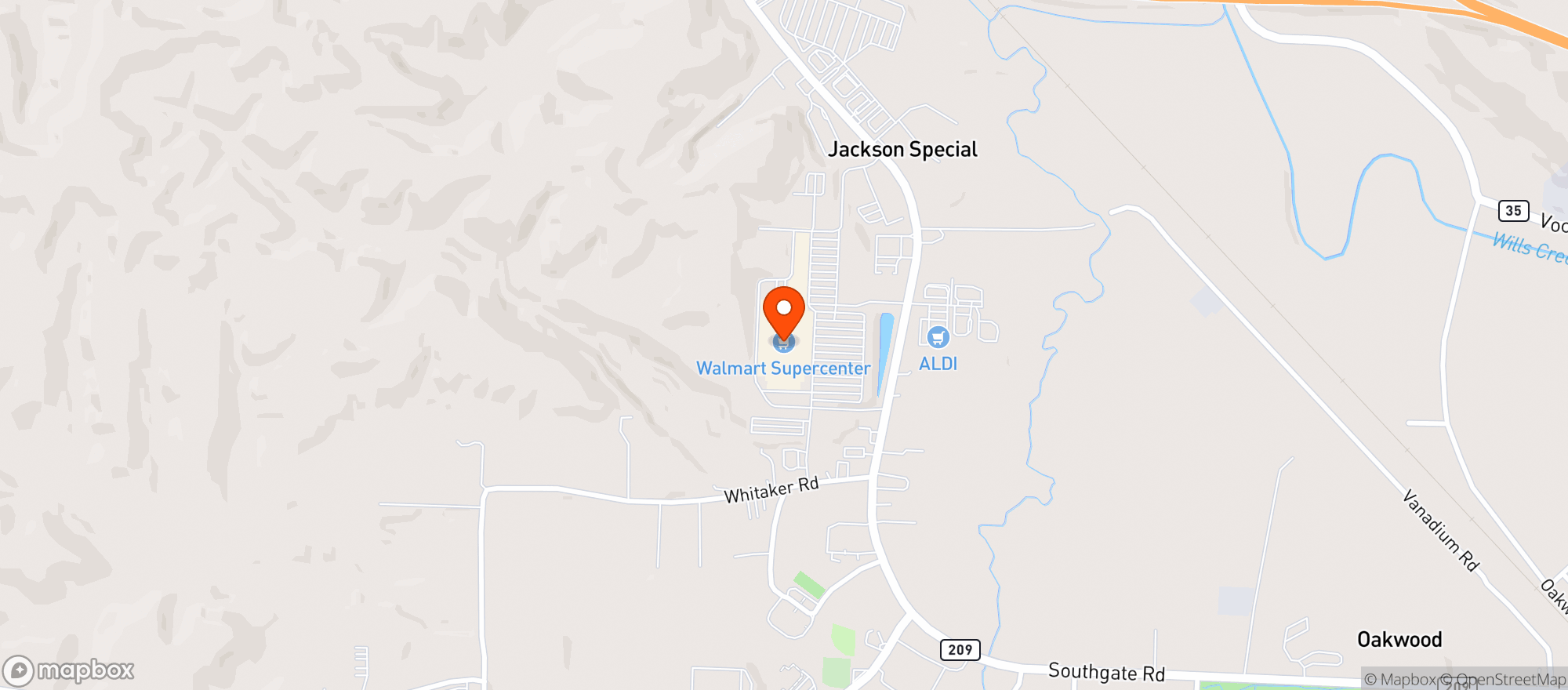 Map showing Walmart Supercenter