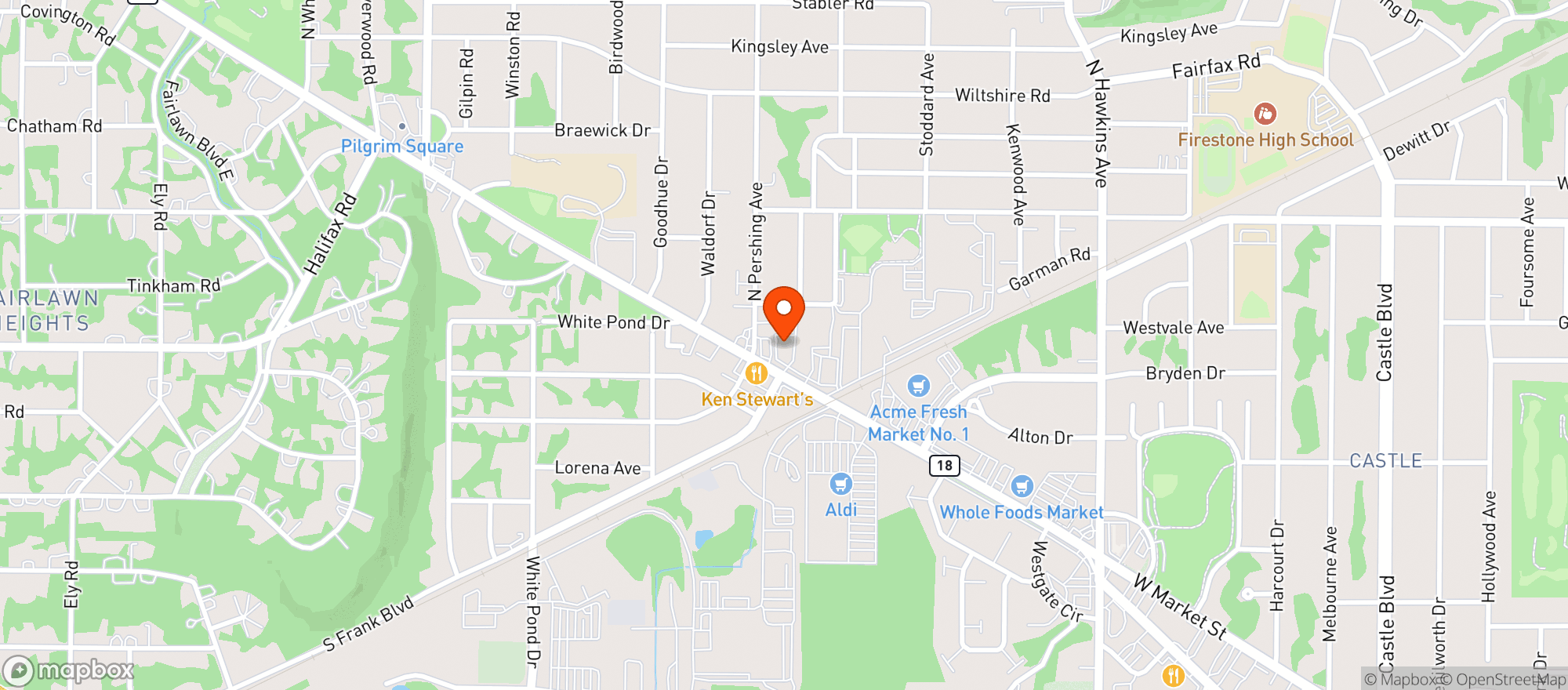 Map showing Cvs