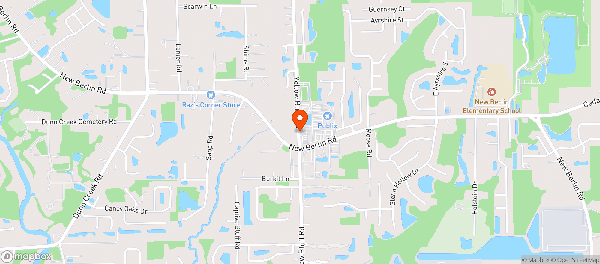 Map showing Publix Super Market