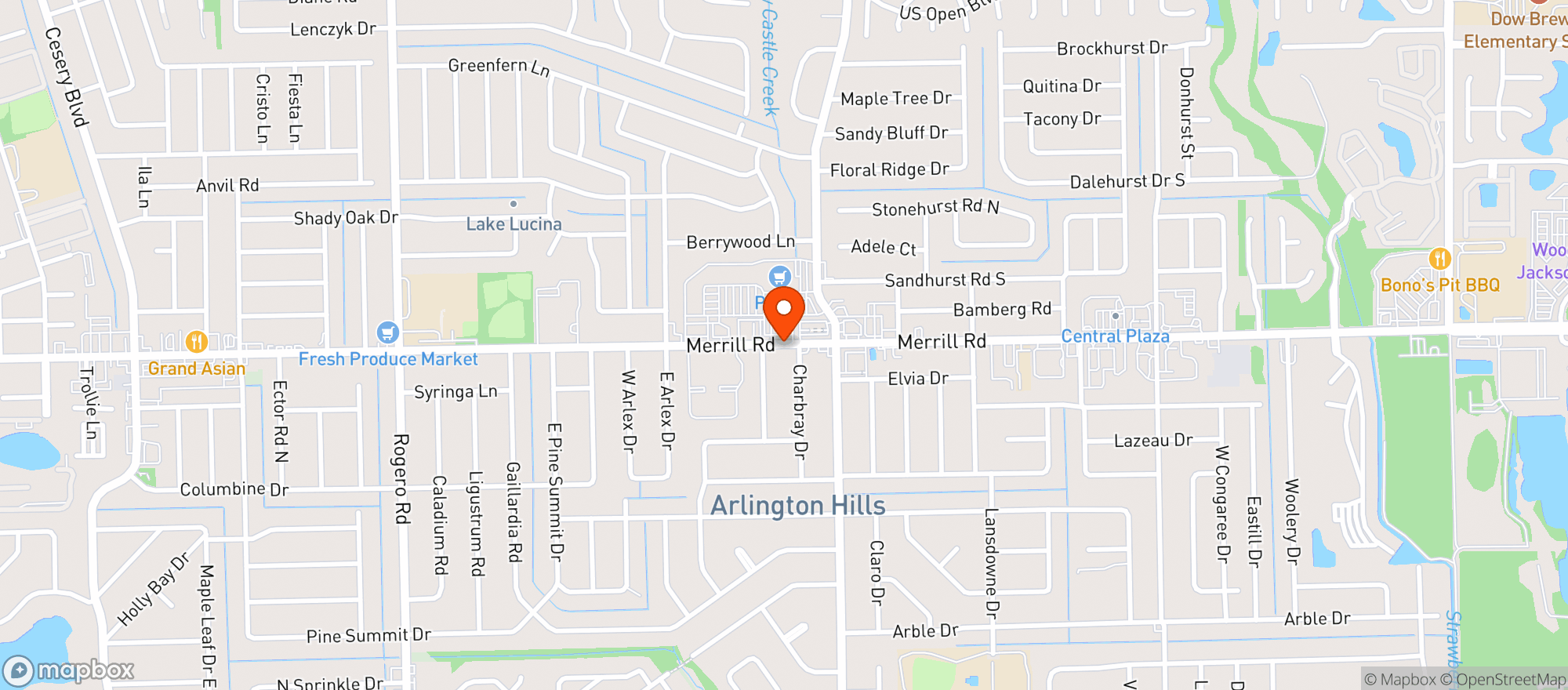 Map showing Publix Super Market