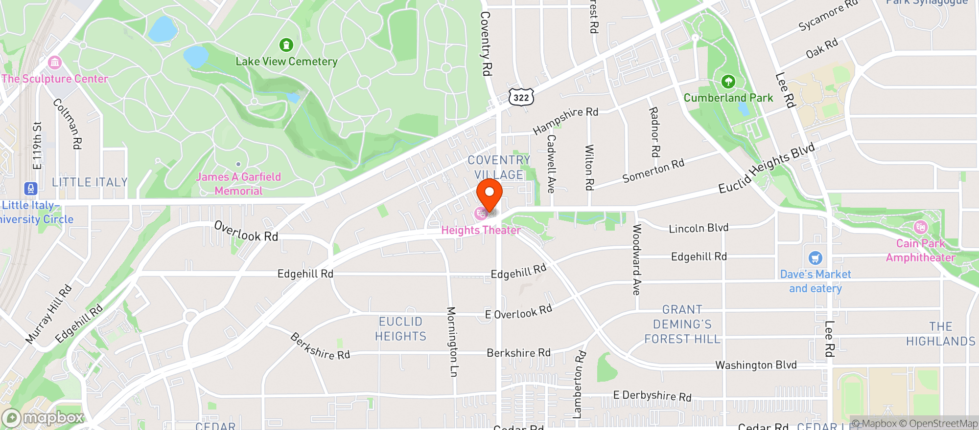 Map showing B Side Liquor Lounge