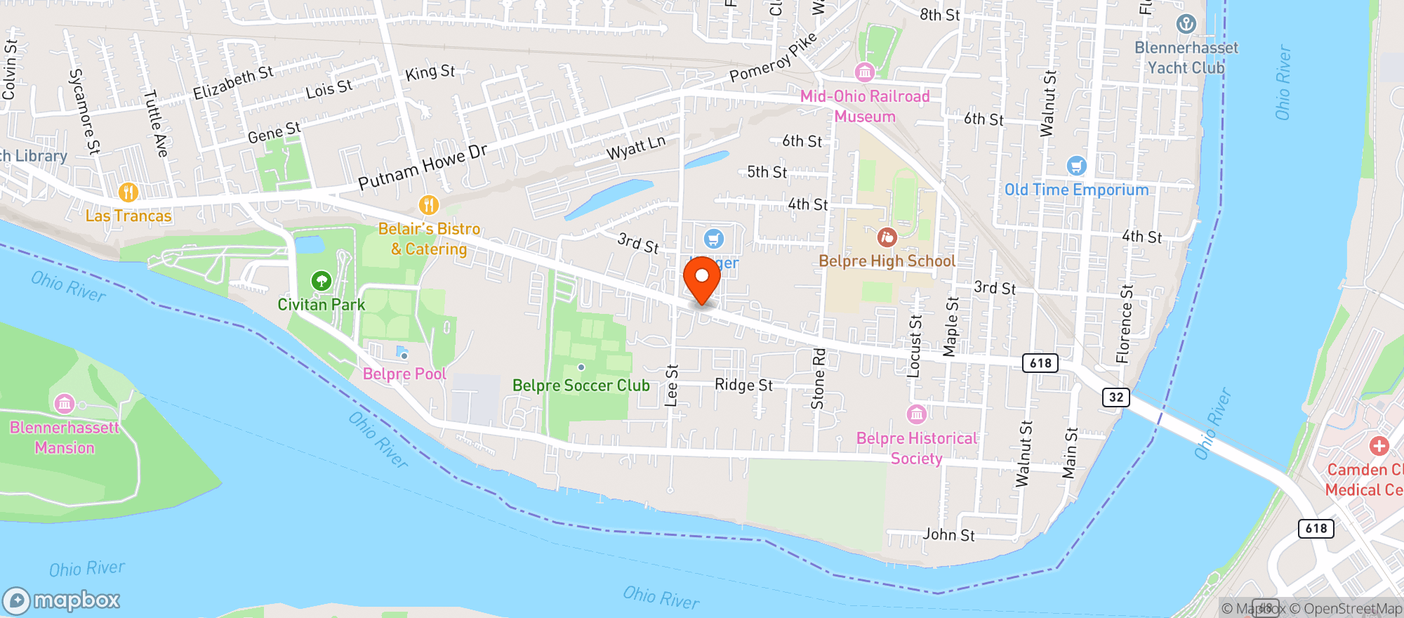 Map showing Kroger Store
