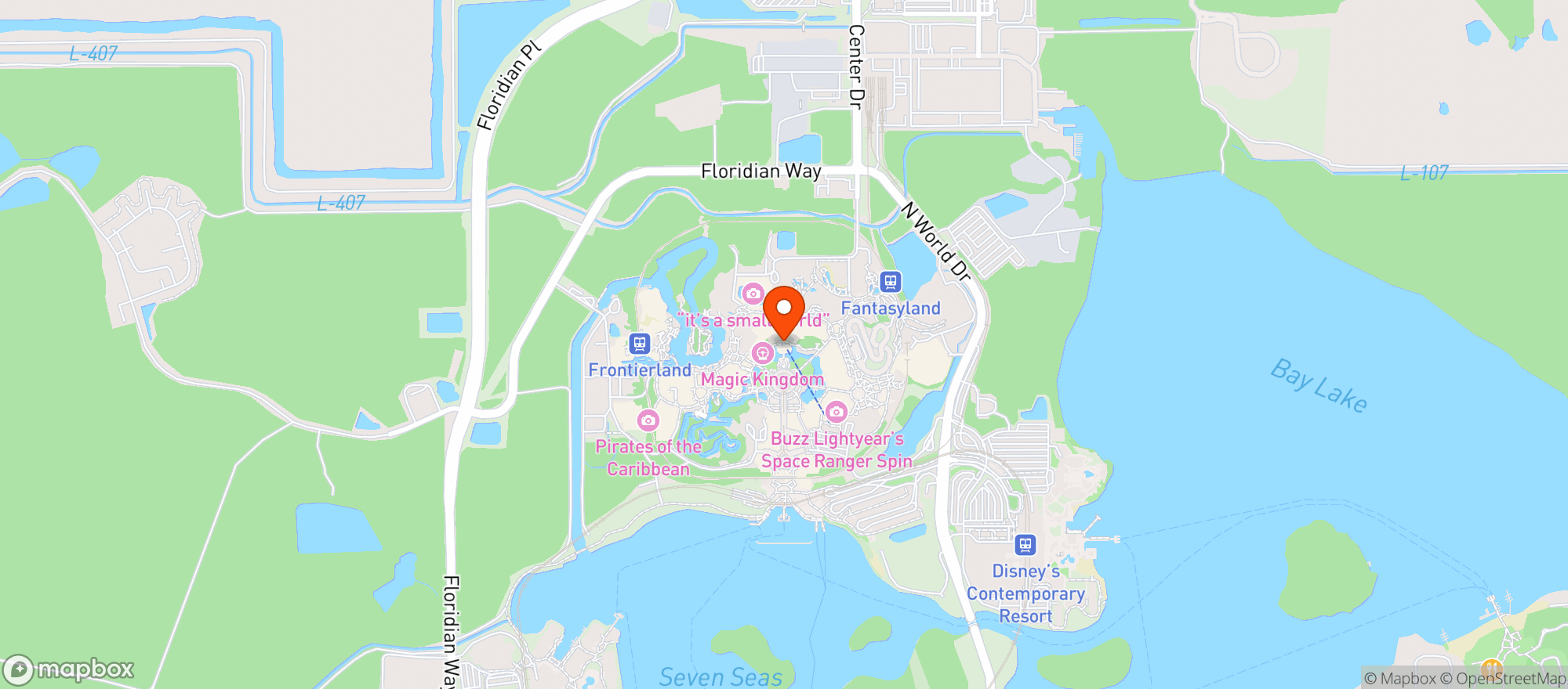 Map showing Cinderella's Royal Table
