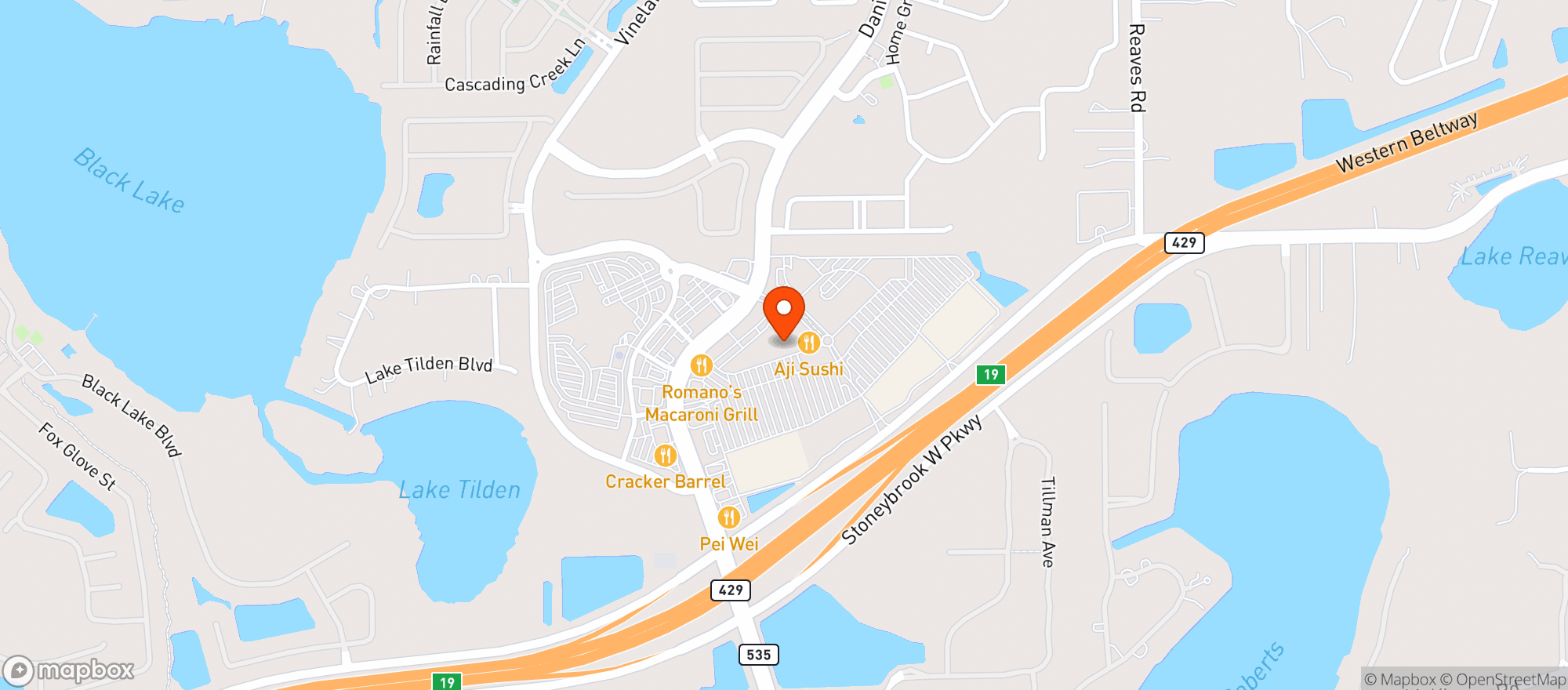 Map showing World Market Winter Garden