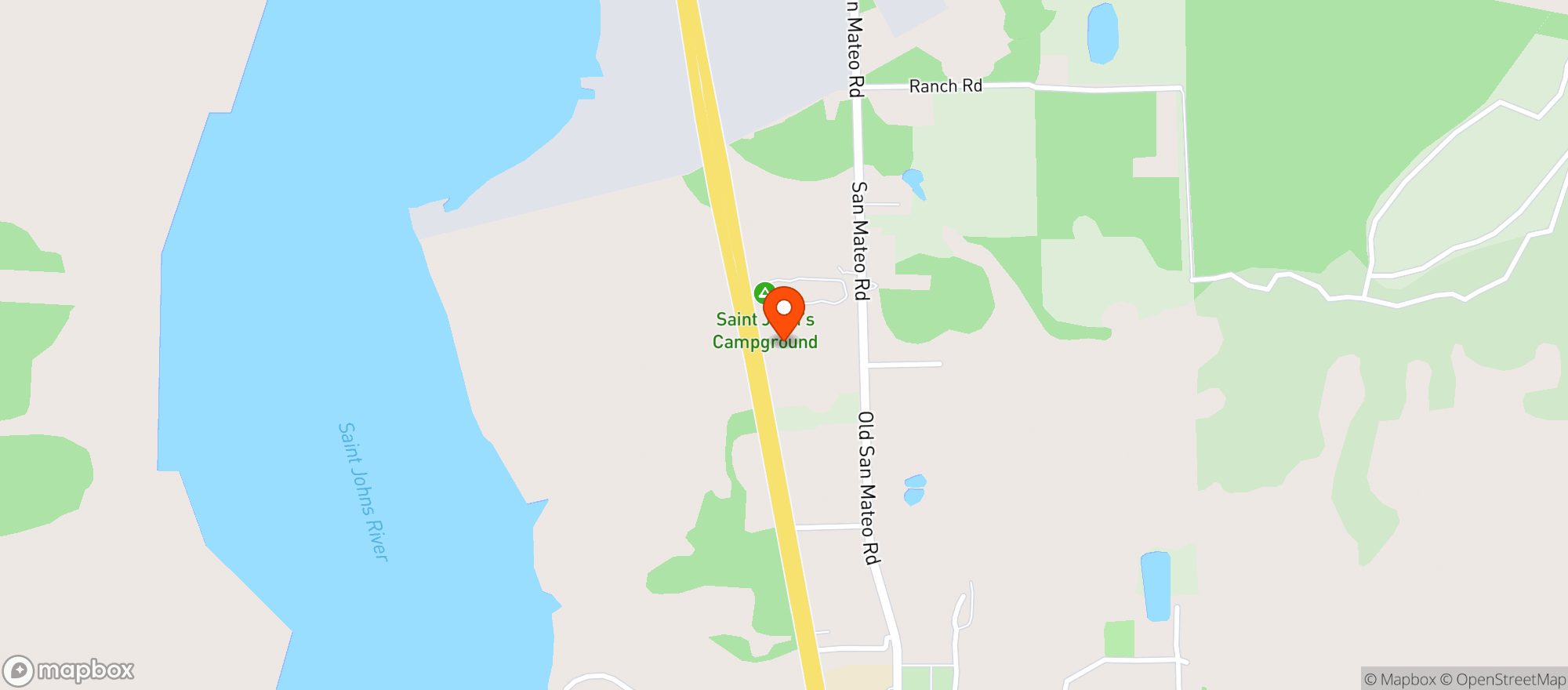 Map showing St. Johns Campground