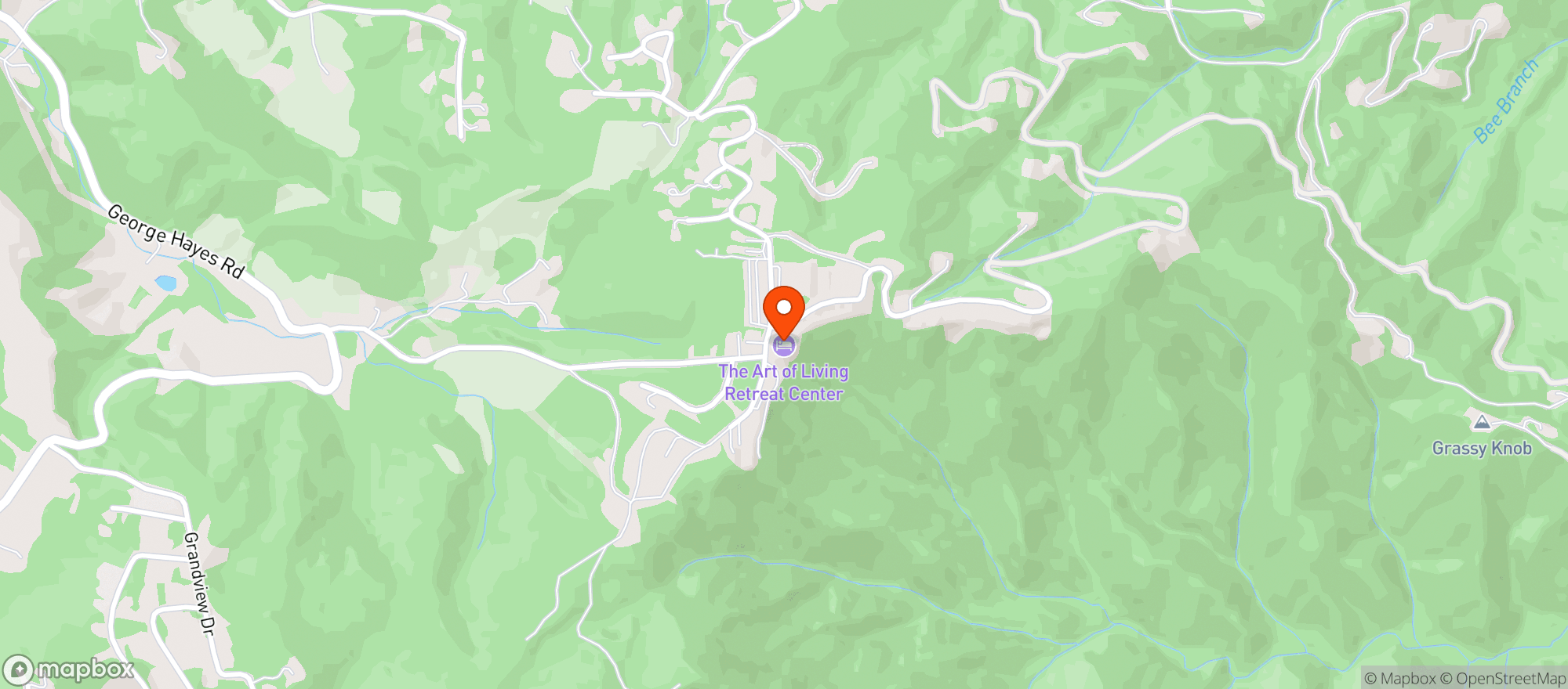 Map showing Art of Living Retreat Center