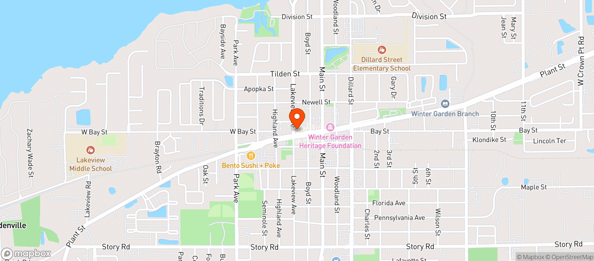 Map showing Rightway Food-closed