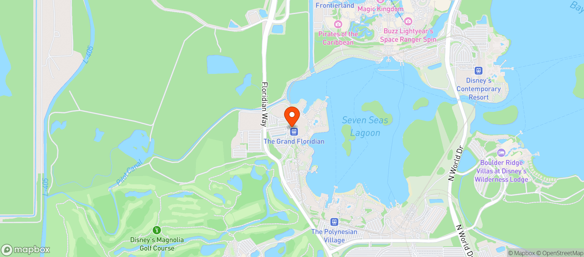 Map showing Bay Lake Complex