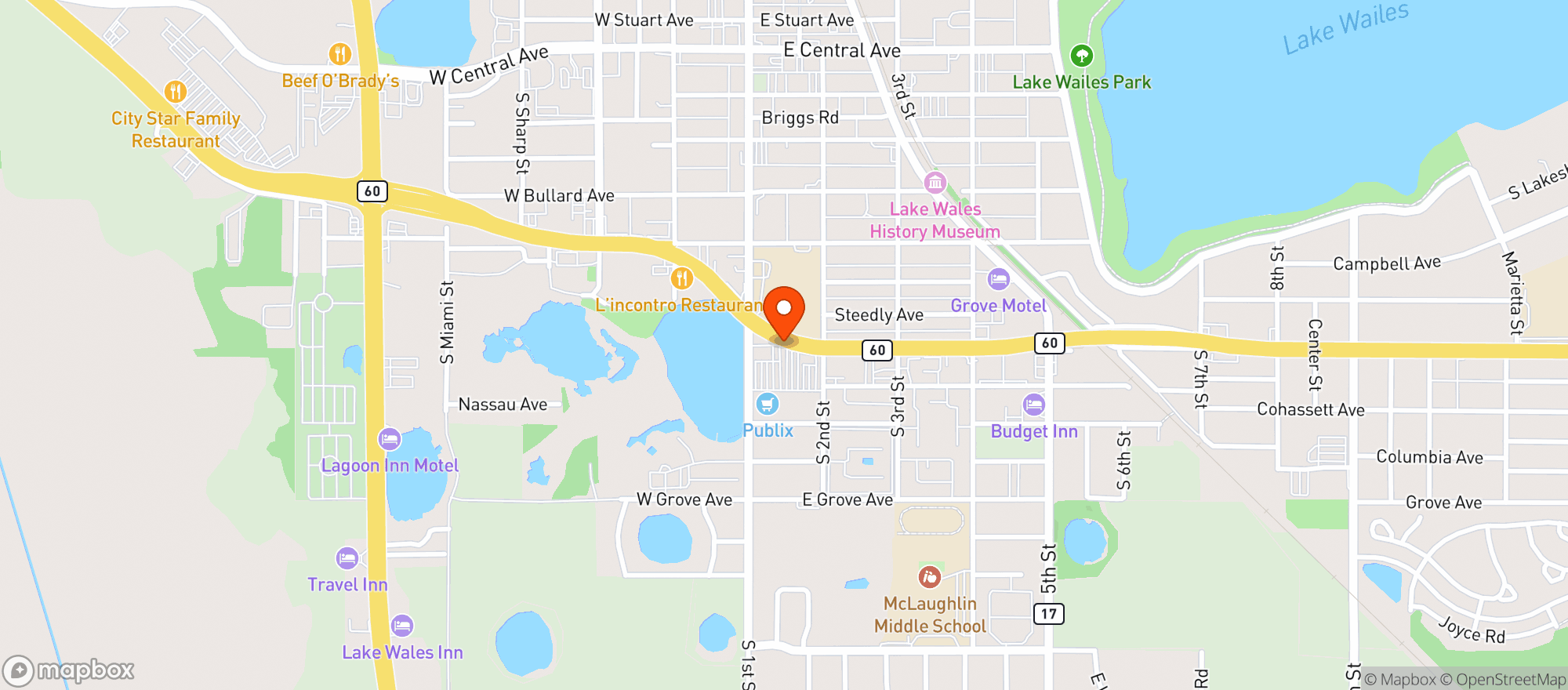 Map showing Publix Super Market