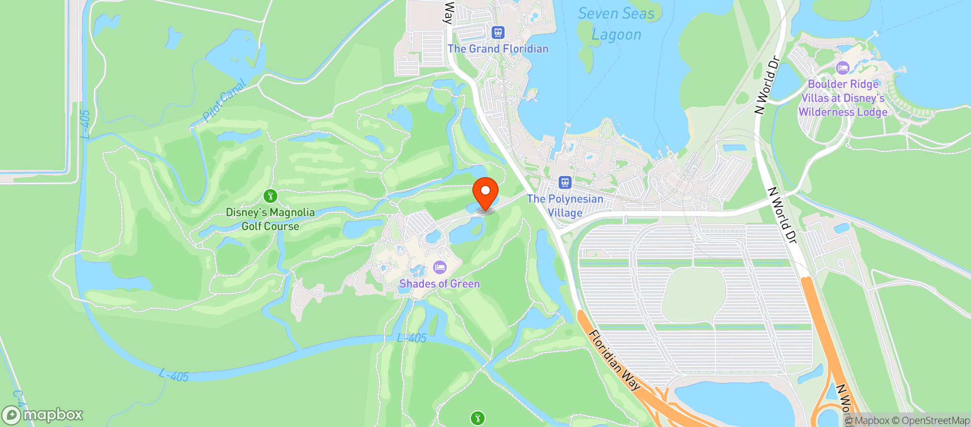Map showing Disneys Palm/mag/oak Gc