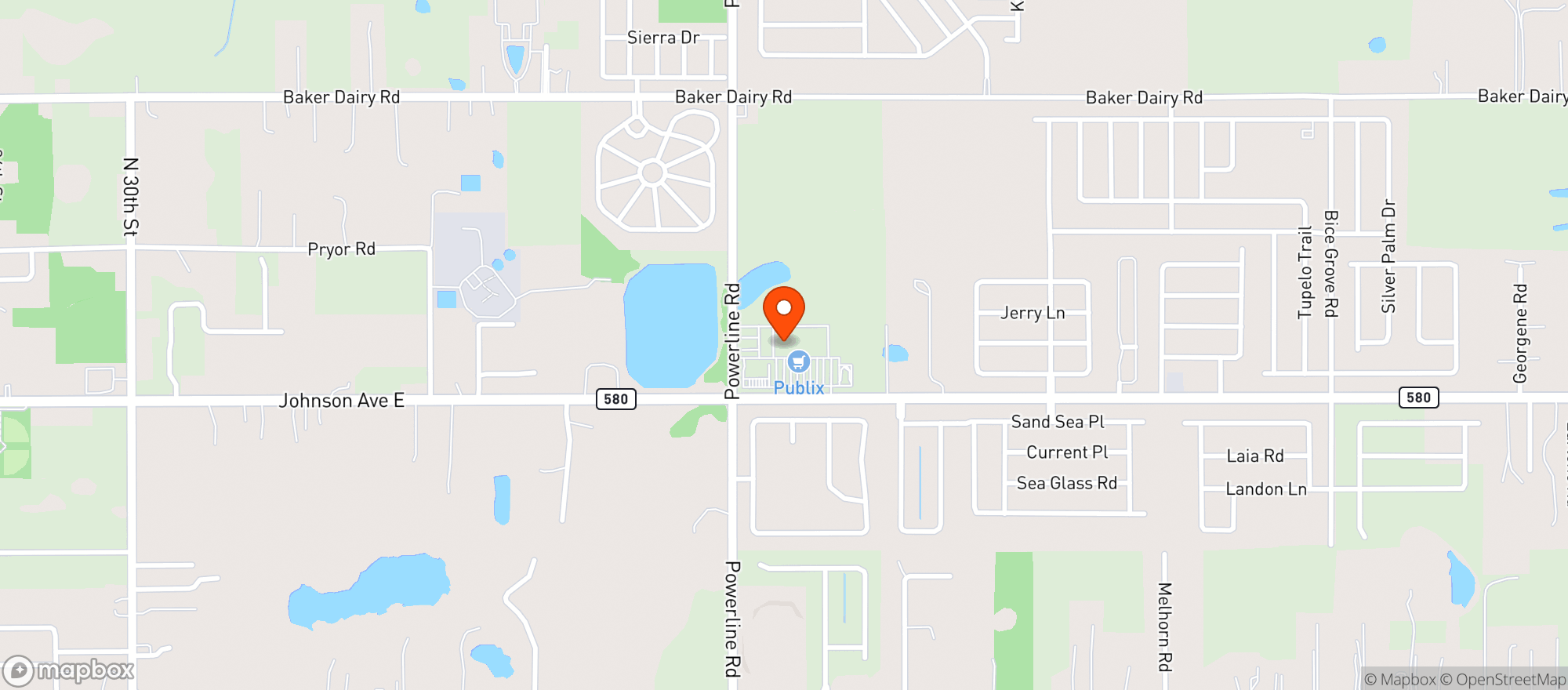 Map showing Publix Super Market #2041