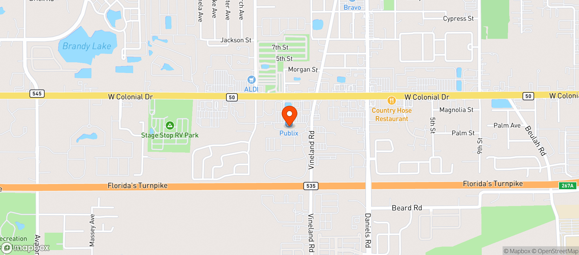Map showing Publix Super Market