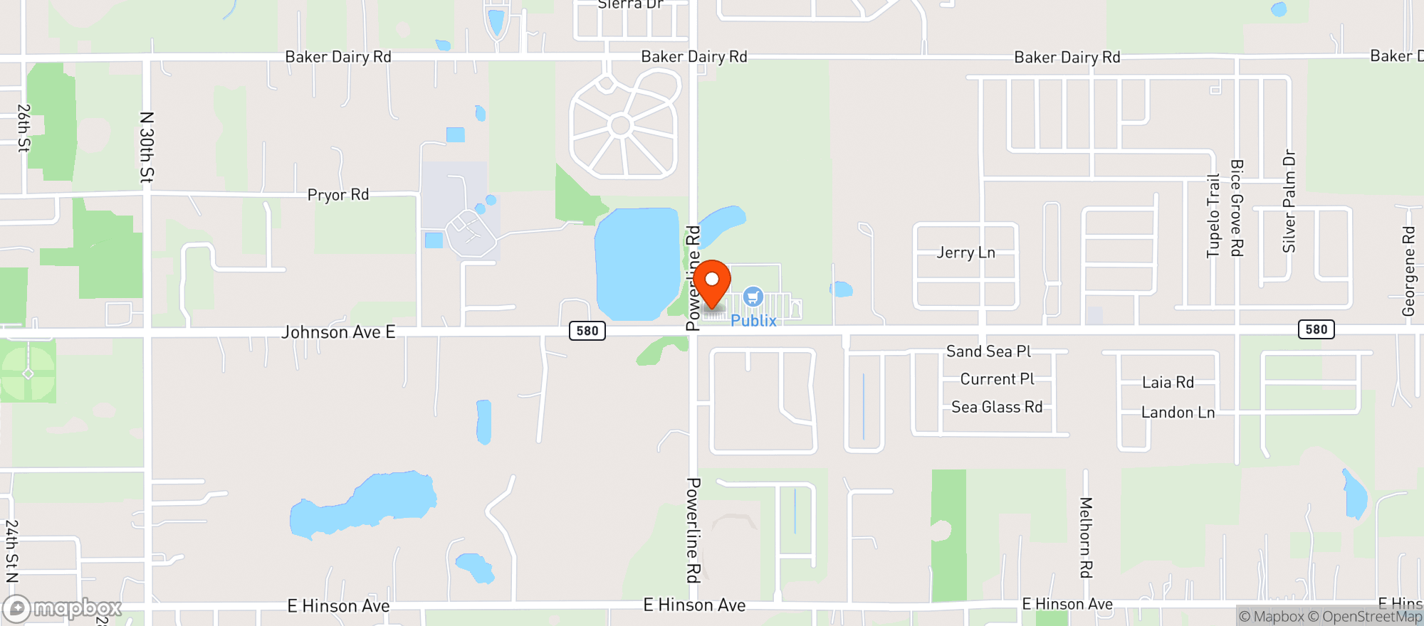 Map showing Circle K #7239