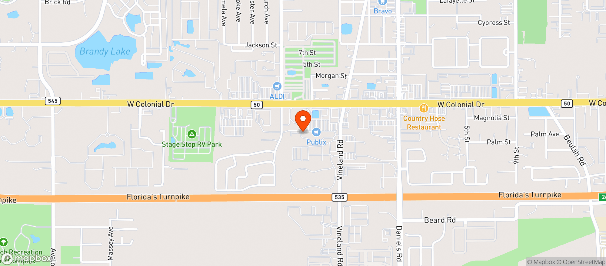 Map showing Publix Super Market #881