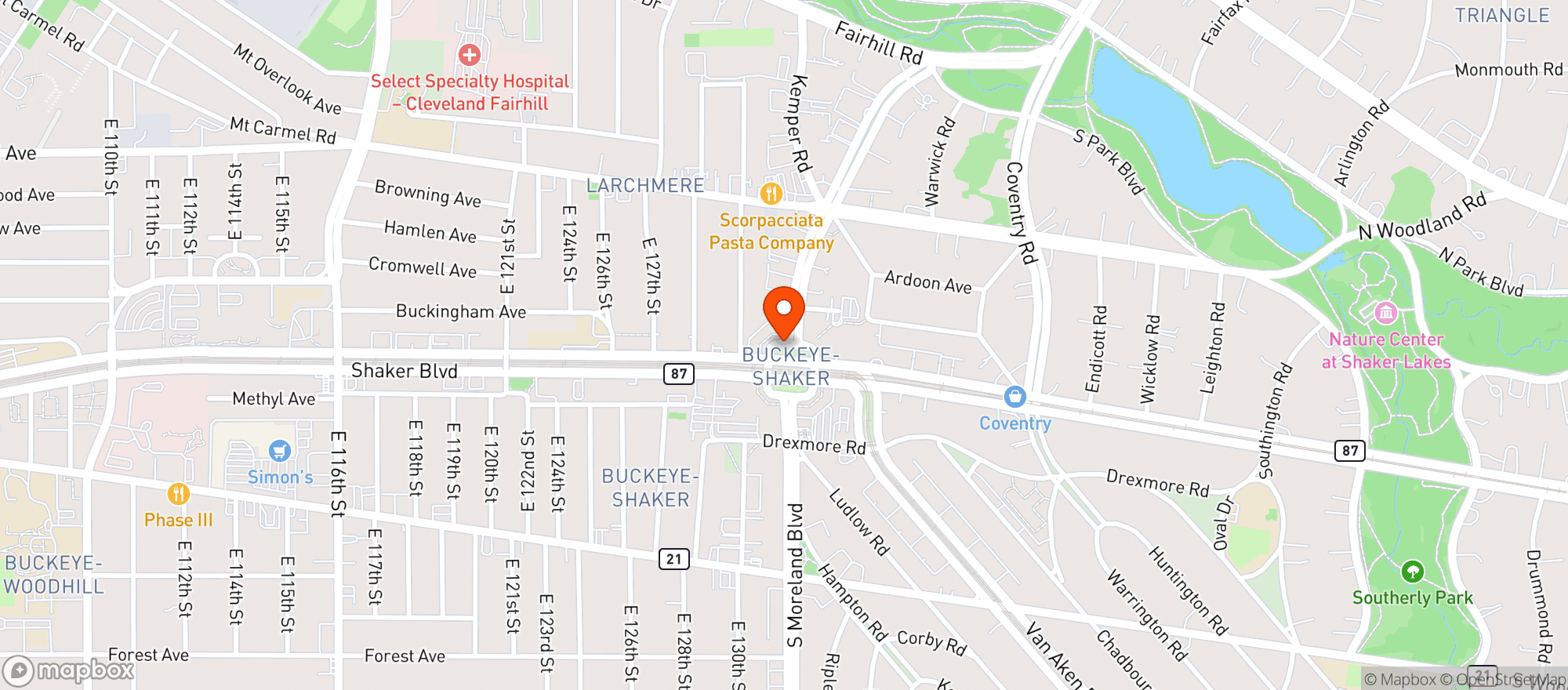 Map showing Coyoacan Taqueria & Brew