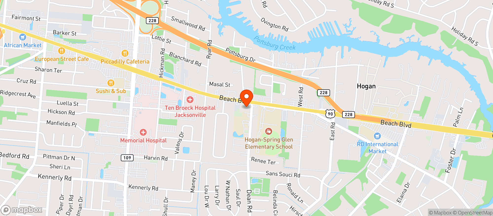 Map showing Usa Discount Food Store