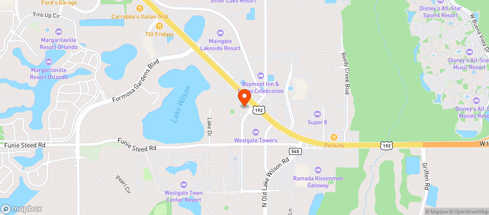 Map showing CIRCLE K (7626 W IRLO BRONSON MEMORIAL HWY)