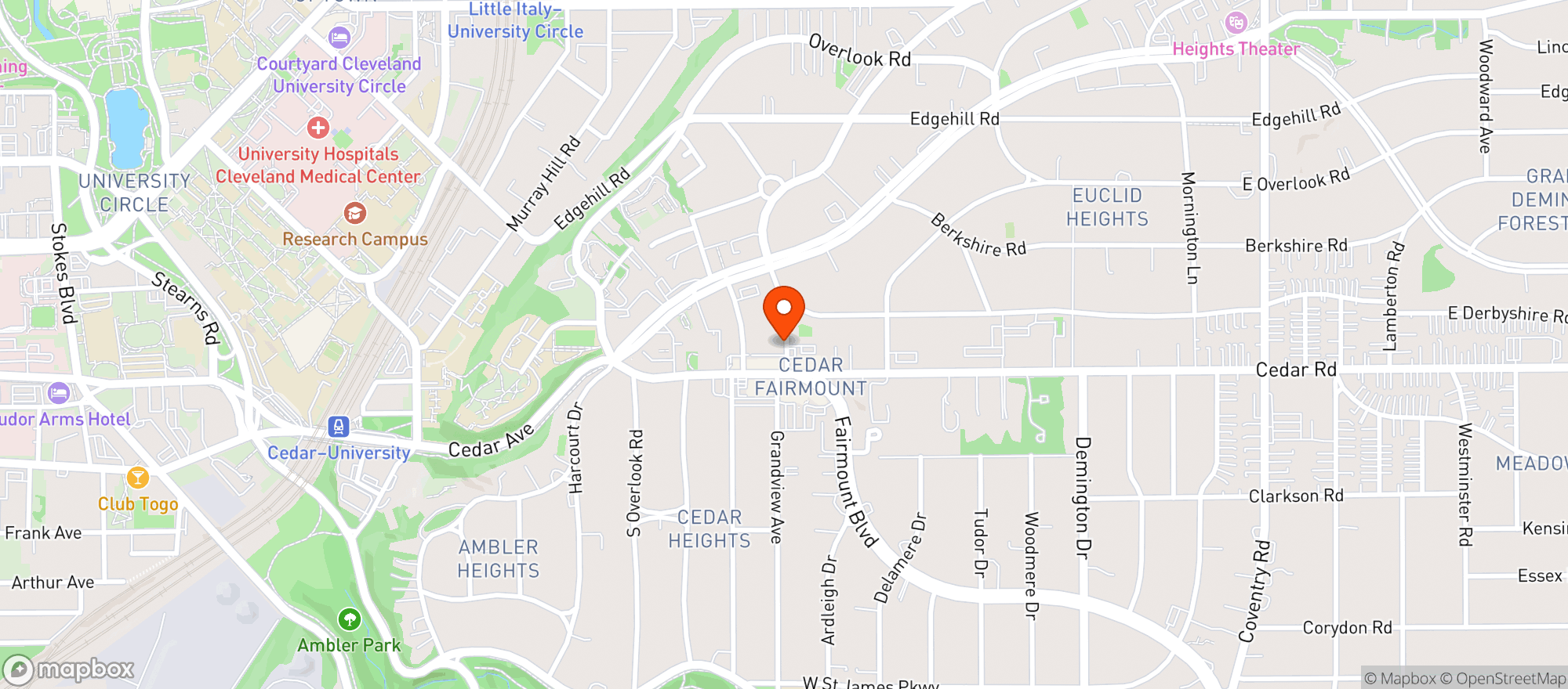 Map showing Parnell S Pub - Cle Ht
