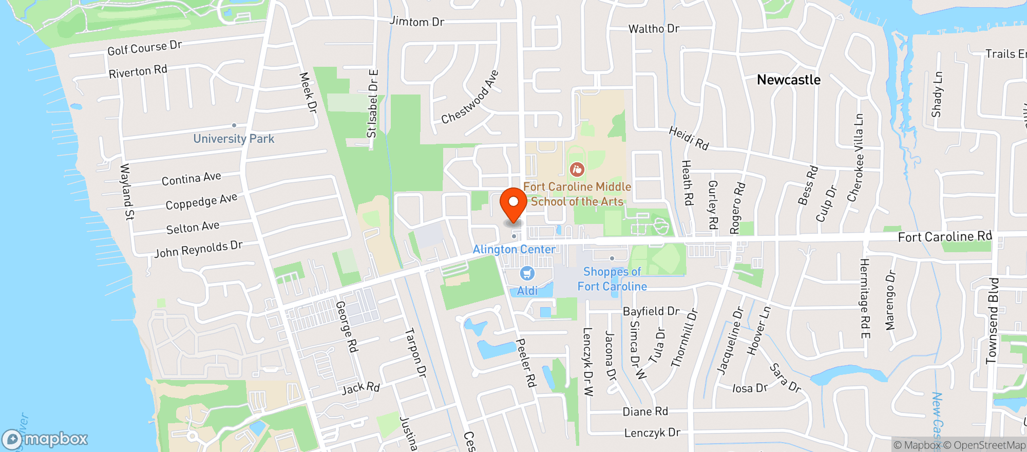 Map showing Best Price Food Store (ft Caroline)