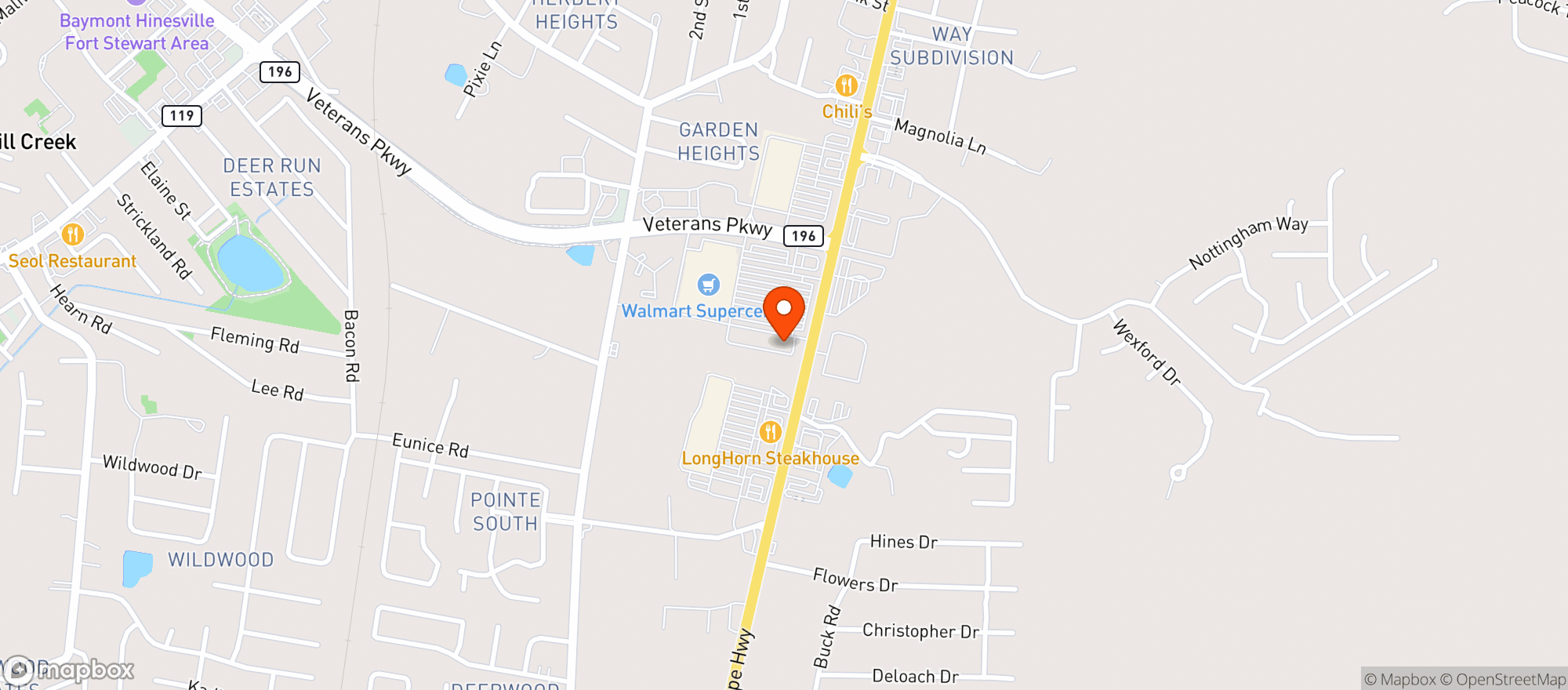 Map showing Gnc
