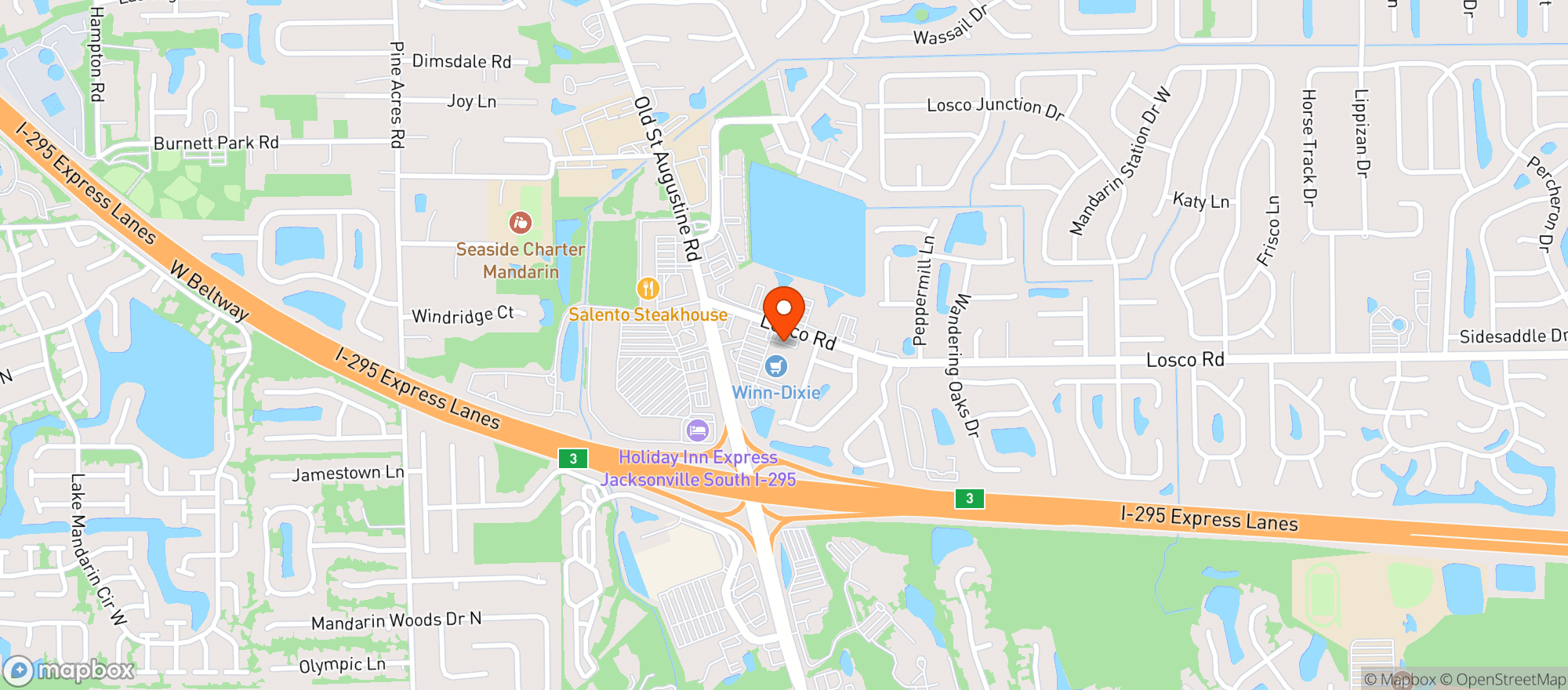 Map showing Shores Liquors @ Mandarin
