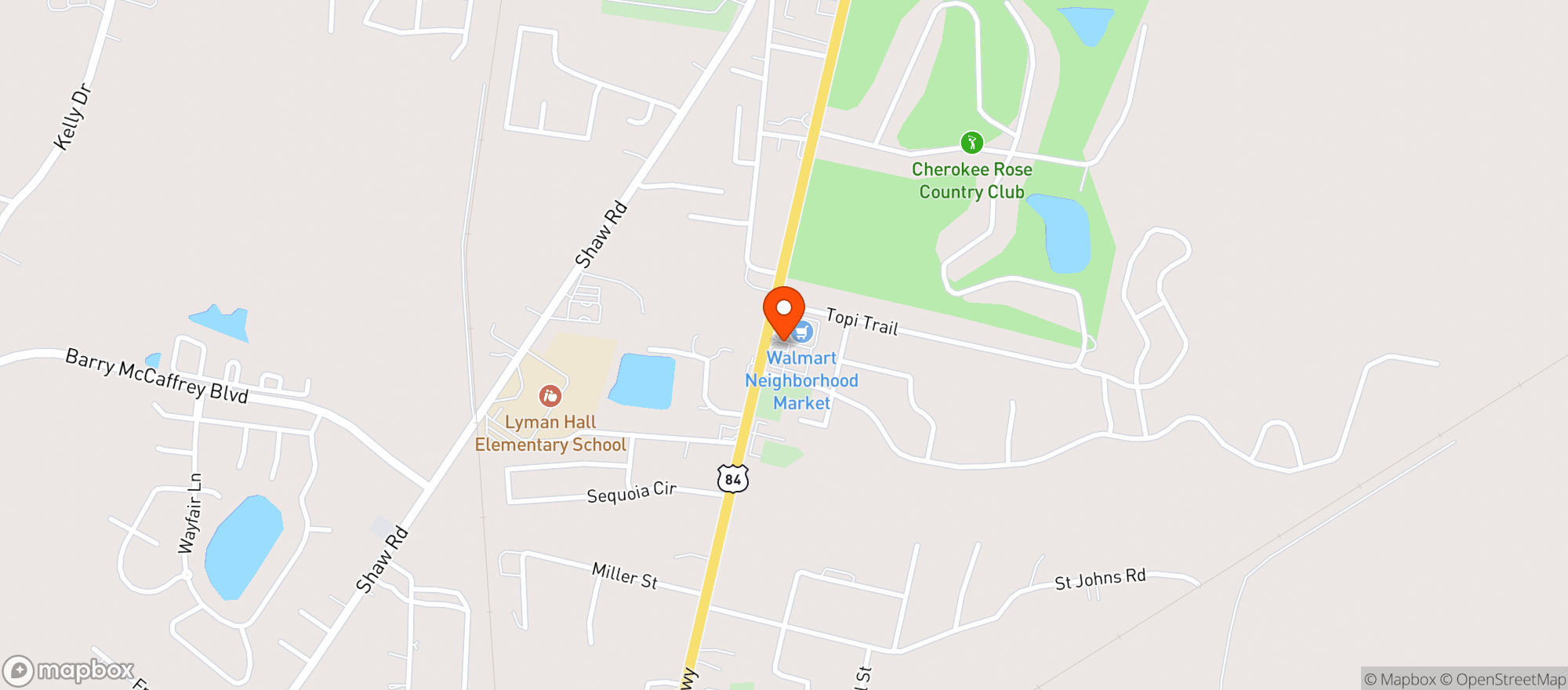 Map showing Party Package (Lawrenceville)