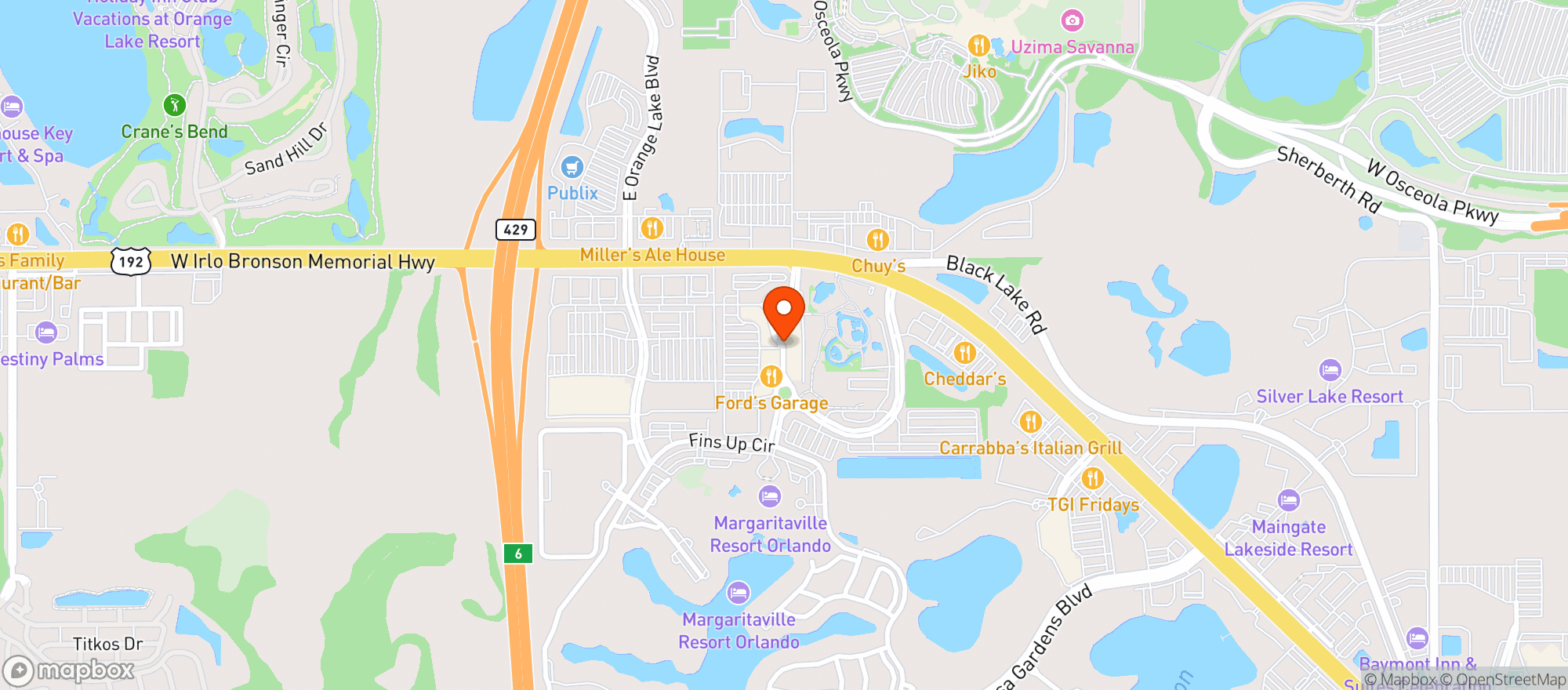 Map showing El Jefe Tequilas Taco Cantina