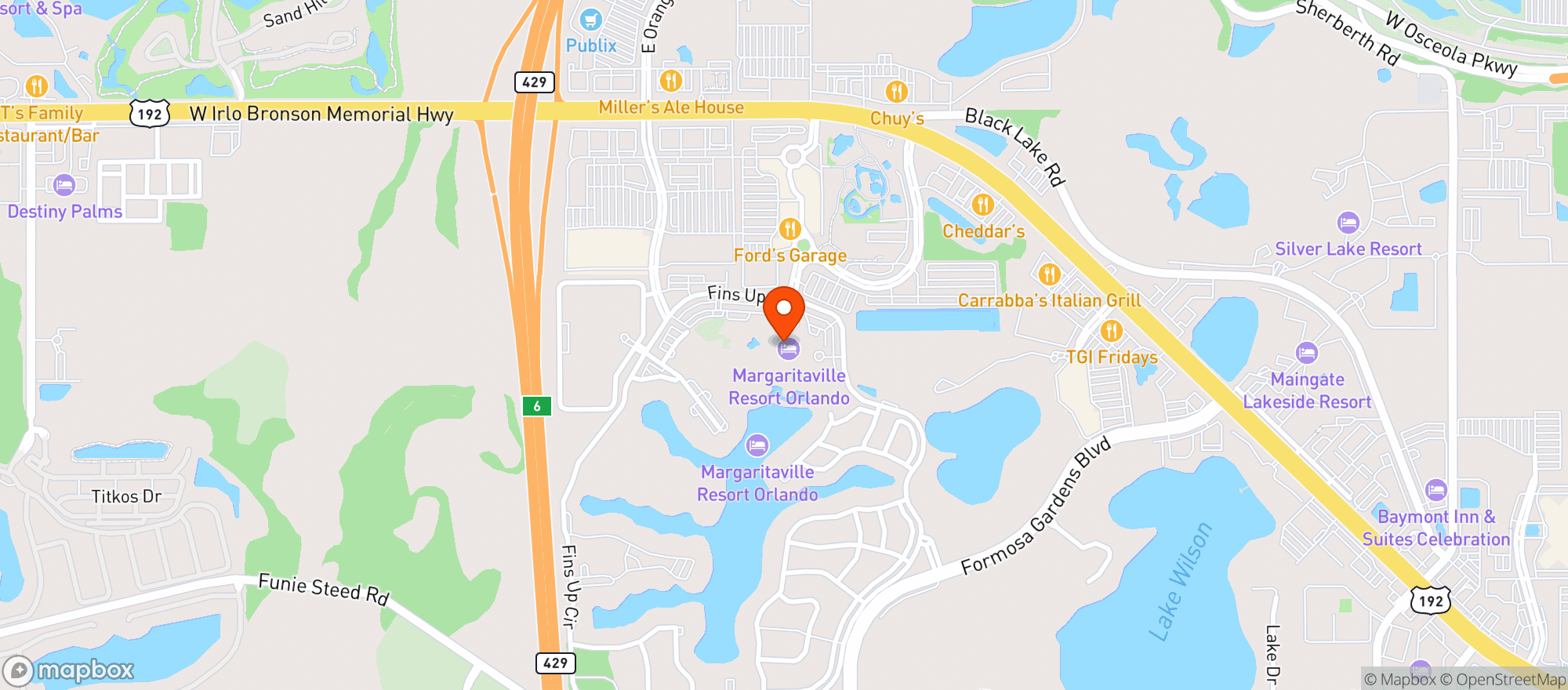 Map showing Margaritaville Resort O #64