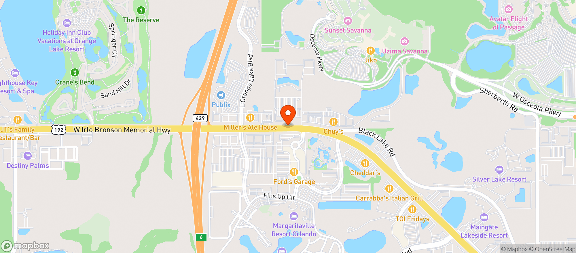 Map showing Outback Steakhouse