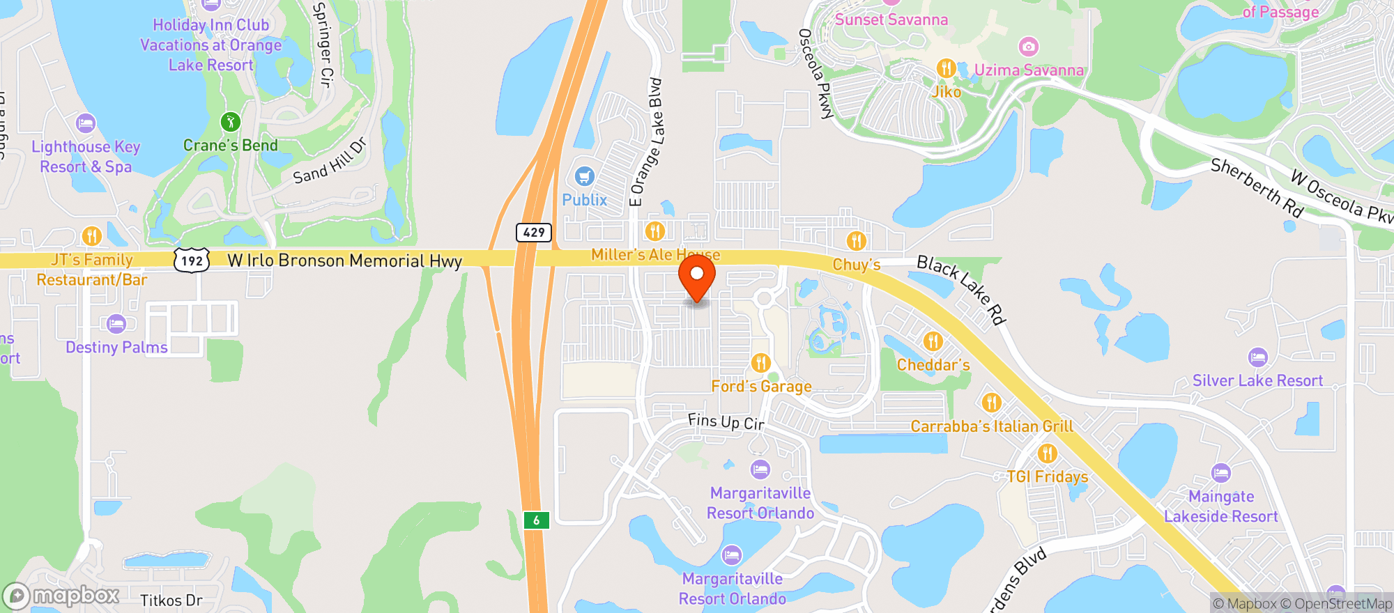 Map showing Island Wing Co. Grill & Bar