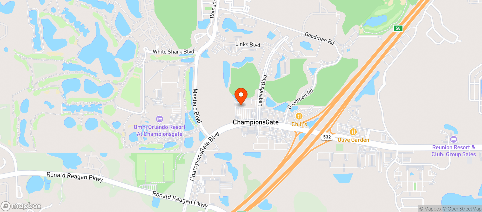 Map showing 1005 Liquors At Champions Gate