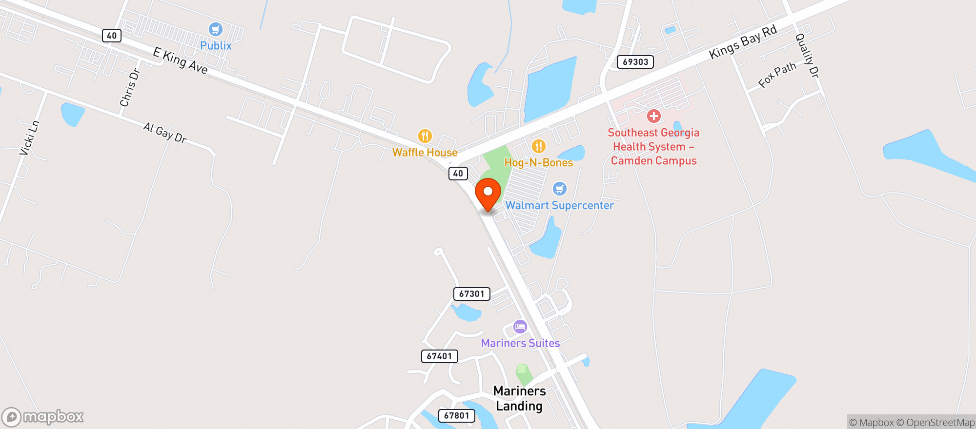 Map showing WALMART SUPERCENTER