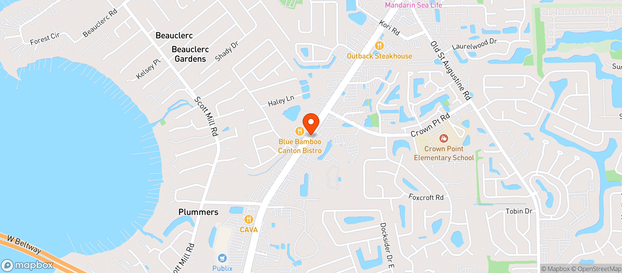 Map showing Tonys Cantina Mexican Grill