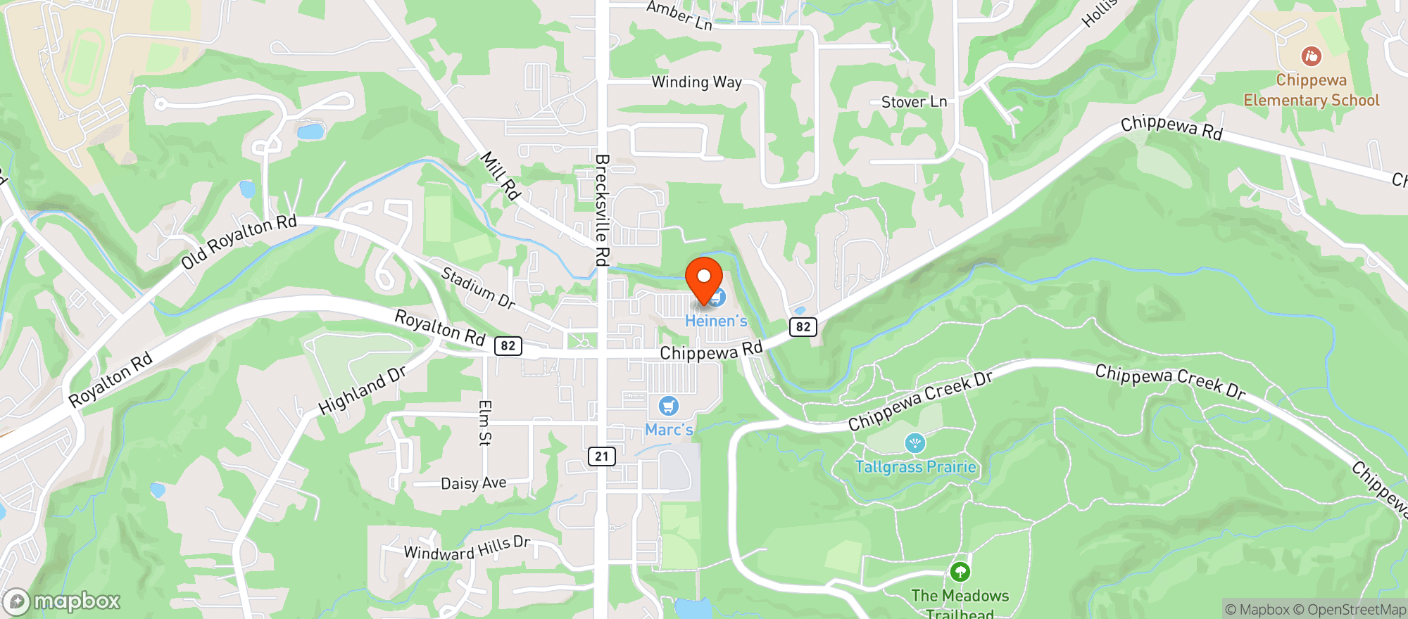 Map showing HEINEN'S (BRECKSVILLE)