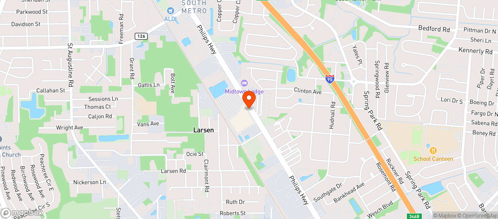 Map showing Walmart Supercenter
