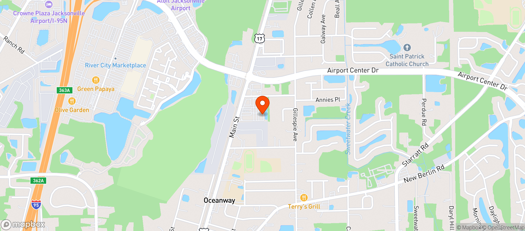 Map showing Oceanway Liquors