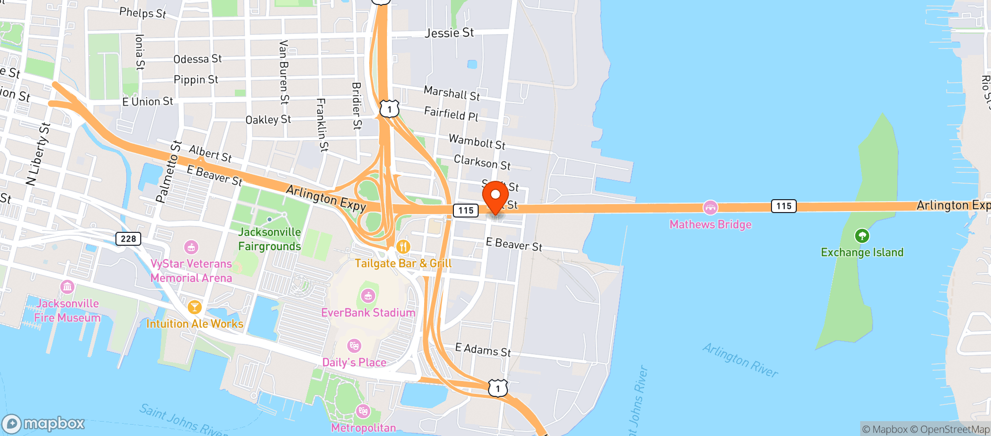Map showing Jaguar Food & Vape