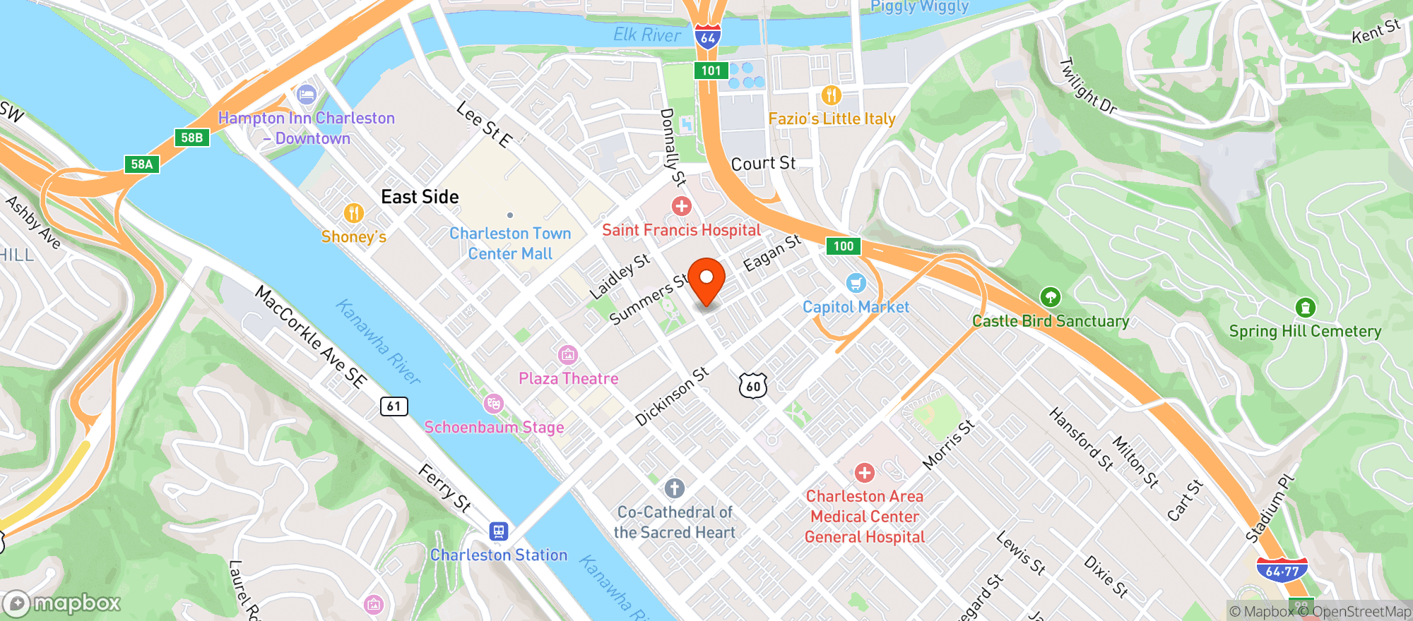 Map showing Bear S Den
